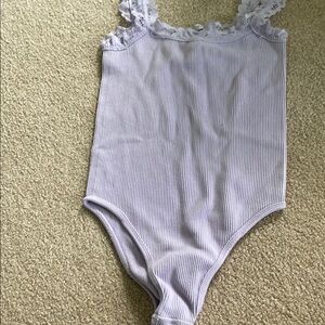 Zara Purple Bodysuit with Ruffle Straps